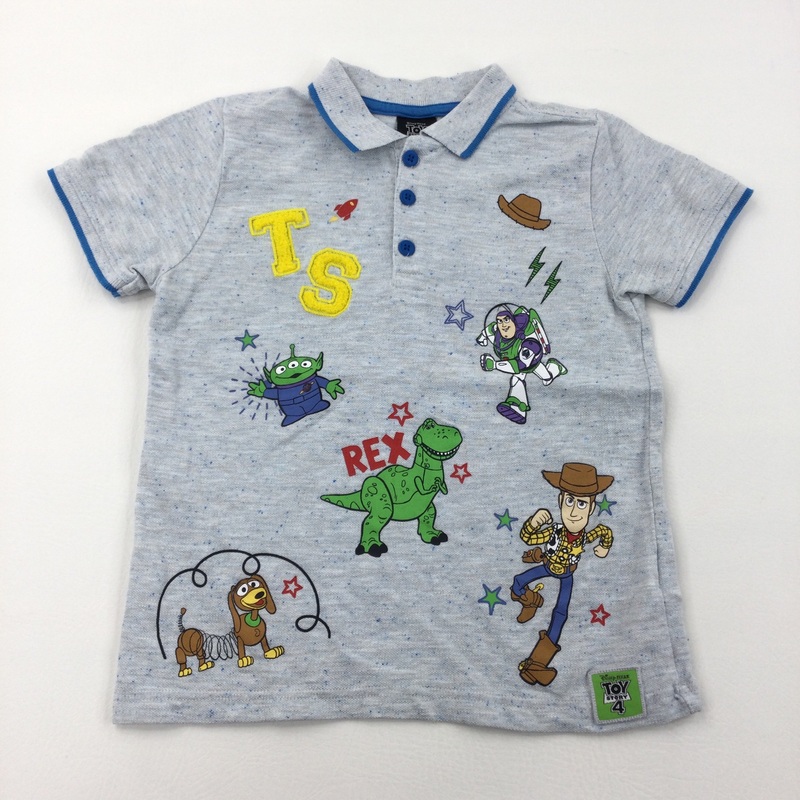 Toy Story Blue Short Sleeve Polo Shirt - Boys 6-7 Years
