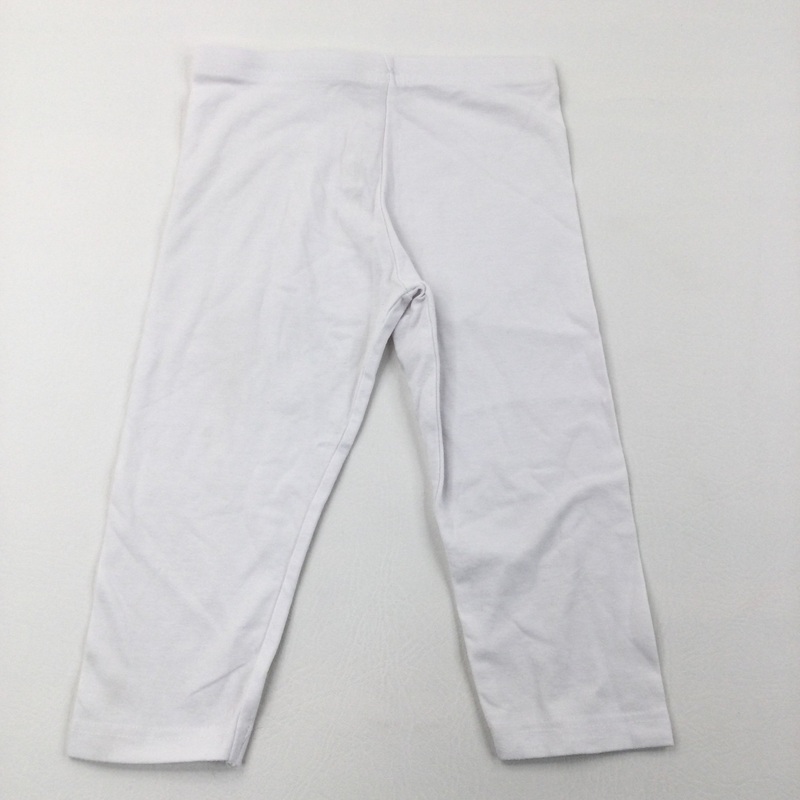 White Cropped Leggings - Girls 6-7 Years