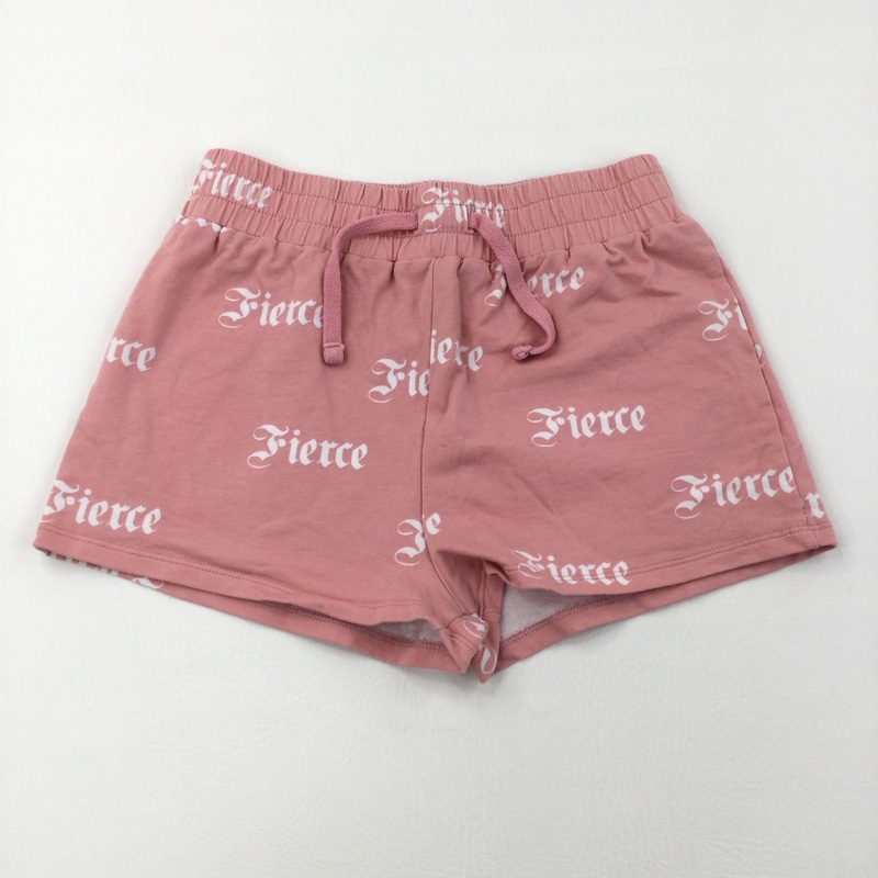 'Fierce' Pink & White Shorts - Girls 12-13 Years