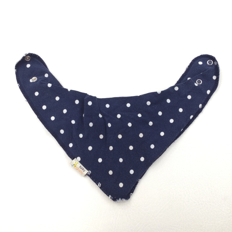 Navy & White Spotty Bib - Boys 0-3 Months