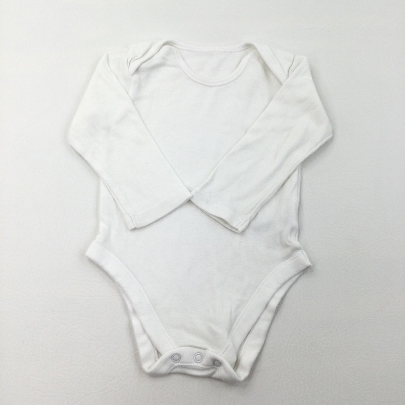 White Long Sleeve Bodysuit - Boys/Girls 9-12 Months