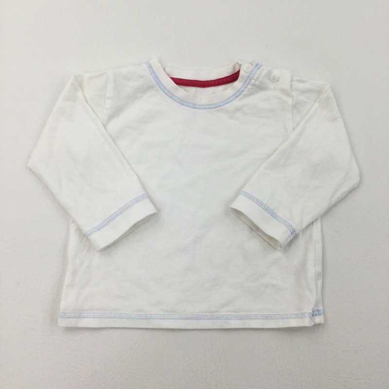 White Long Sleeve Top - Boys 9-12 Months