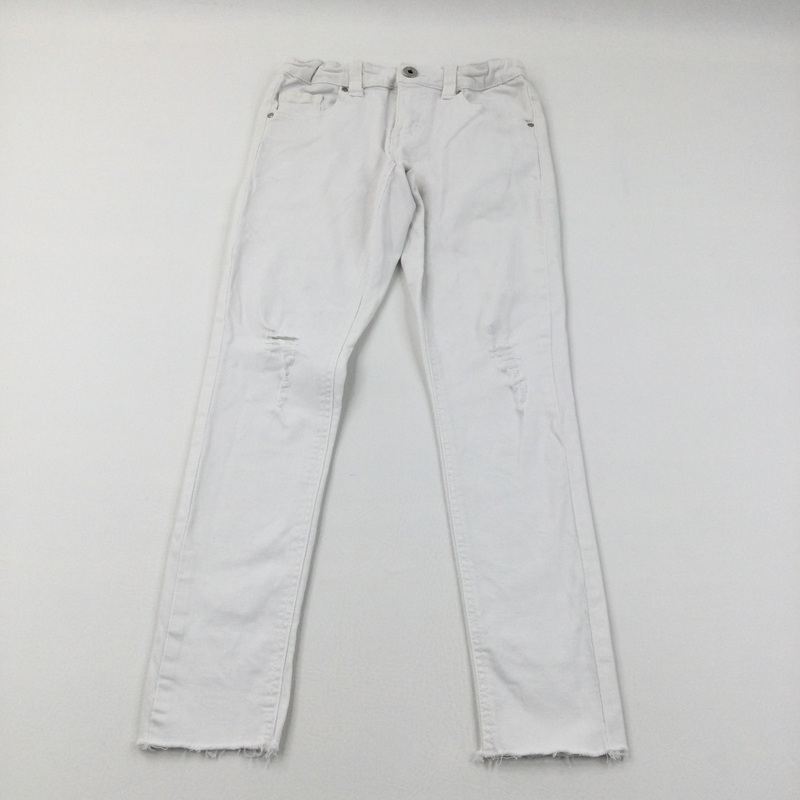 White Ripped Jeans - Girls 10-11 Years