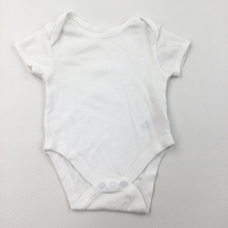 White Short Sleeve Bodysuit - Boys/Girls 0-3 Months