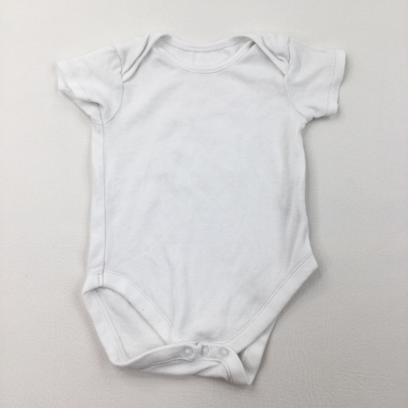 White Short Sleeve Bodysuit - Girls/Boys 9-12 Months