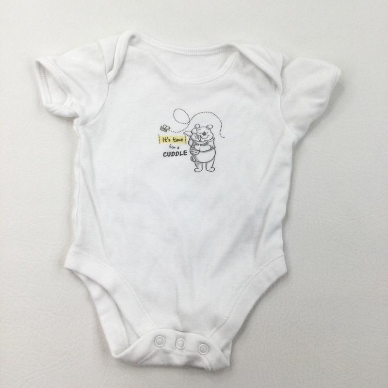 Winnie The Pooh White Short Sleeve Bodysuit - Girls 3-6 Months