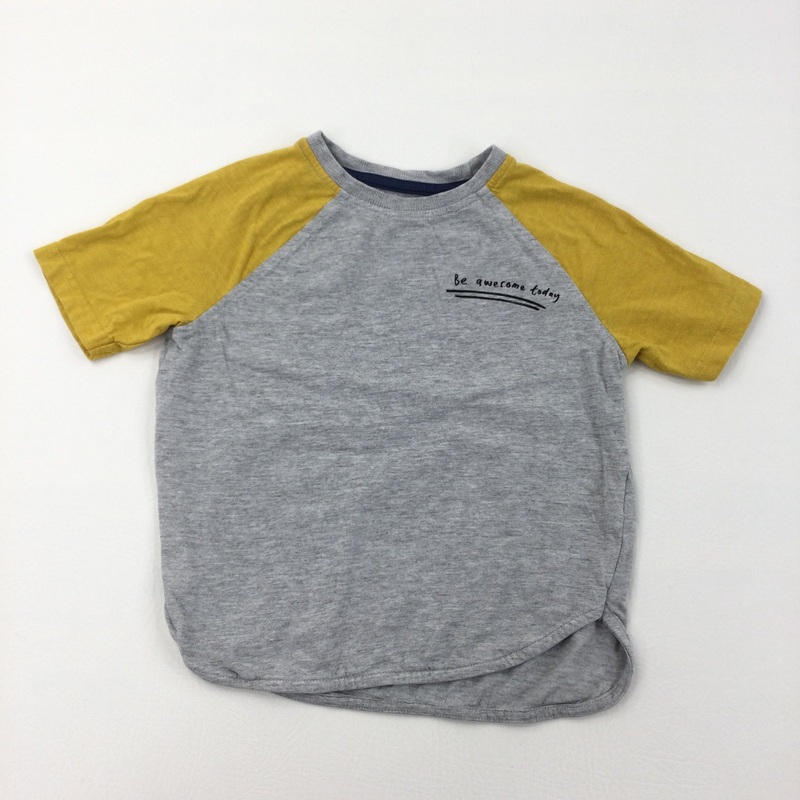 'Be Awesome Today' Grey & Yellow T-Shirt - Boys 3-4 Years
