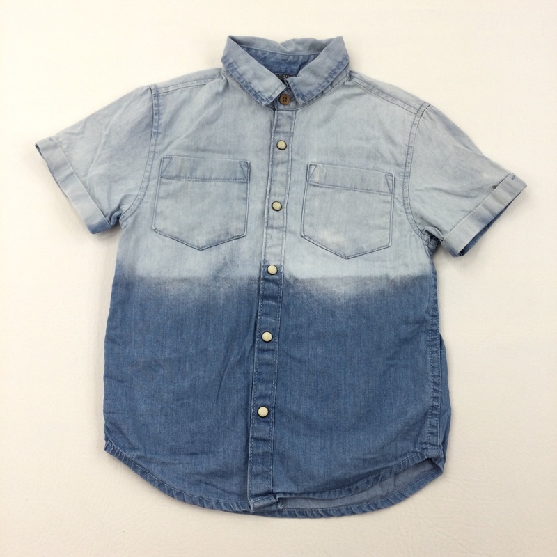 Bleach Fade Denim Short Sleeve Shirt - Boys 3-4 Years