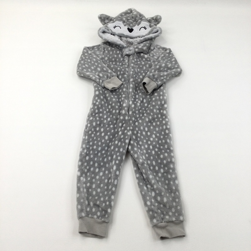 Grey & White Fox Onesie - Girls 18-23 Months