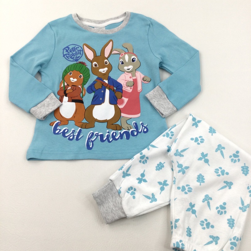 **NEW** 'Best Friends' Peter Rabbit Blue & White Pyjamas - Boys/Girls 3-4 Years