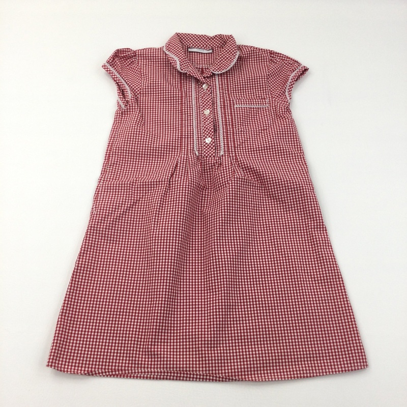 Red Check Summer Dress - Girls 7 Years