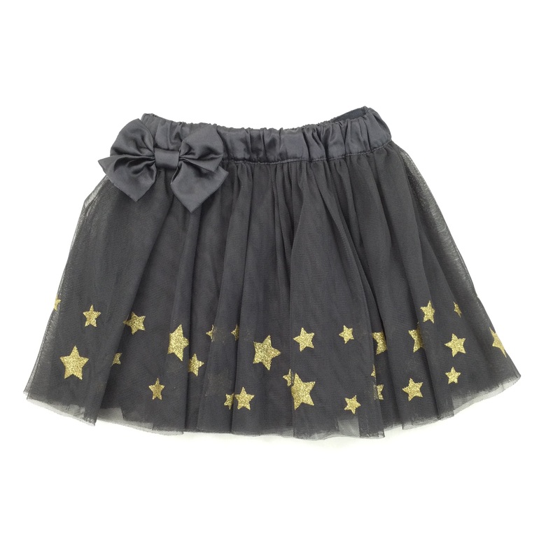 Stars Grey & Gold Skirt - Girls 5-6 Years