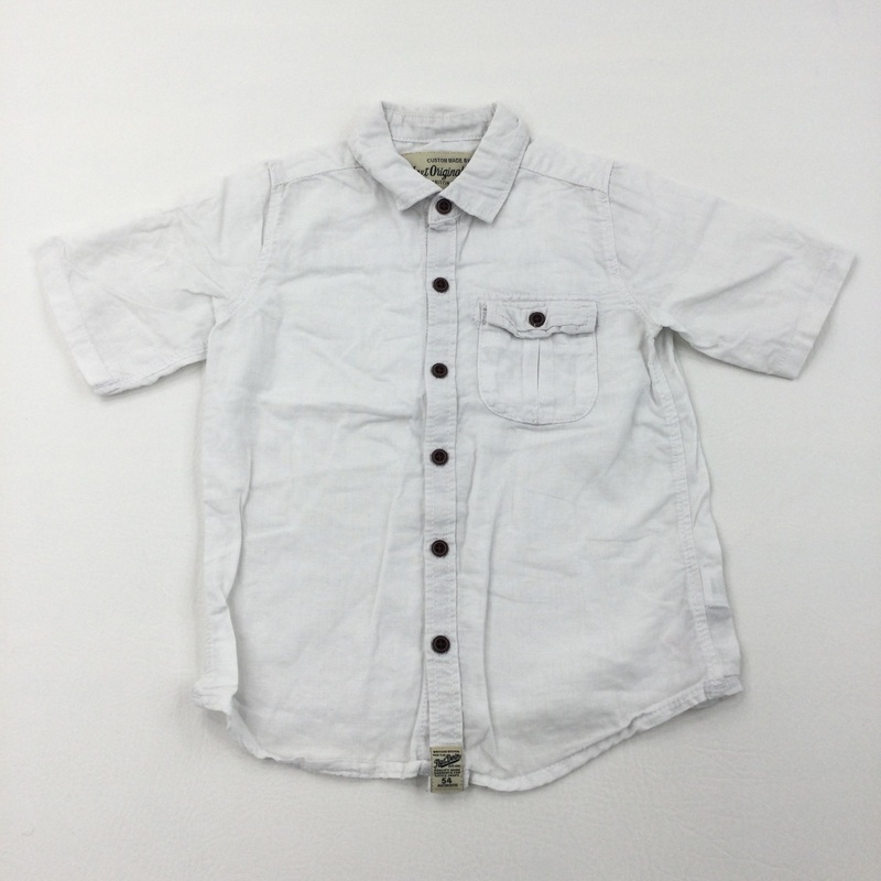 White Short Sleeve Shirt - Boys 3-4 Years