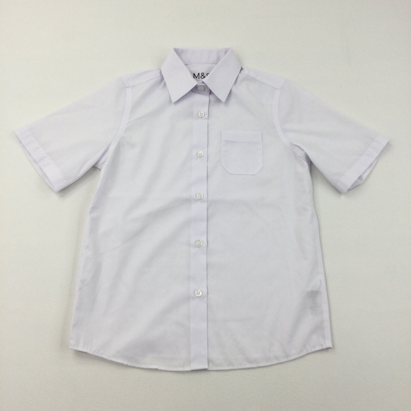 White Short Sleeve Shirt - Boys 6-7 Years