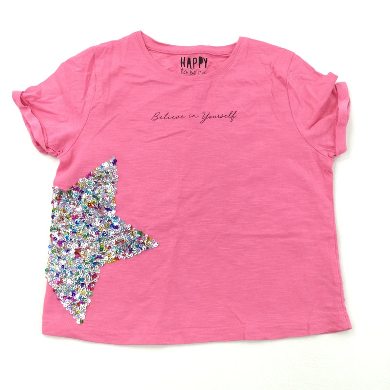 'Believe In Yourself' Sequins Pink T-Shirt - Girls 9-10 Years