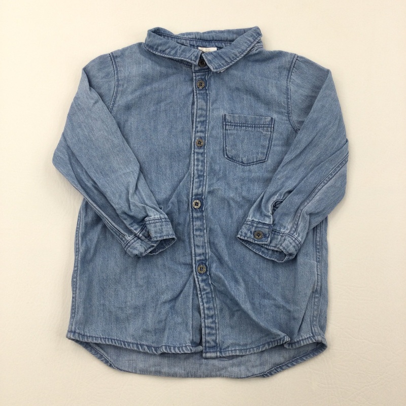 Blue Denim Long Sleeve Shirt - Boys 18-24 Months