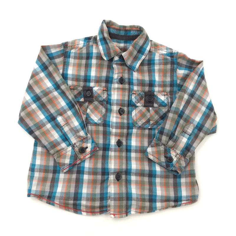 Blue, Green & Orange Check Long Sleeve Shirt - Boys 18-24 Months