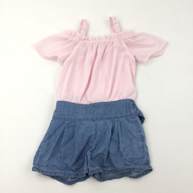 Pink & Denim Playsuit - Girls 4-5 Years