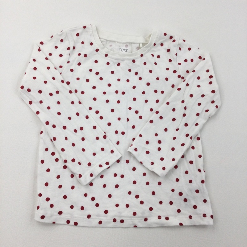 Red & White Spotty Long Sleeve Top - Girls 18-24 Months