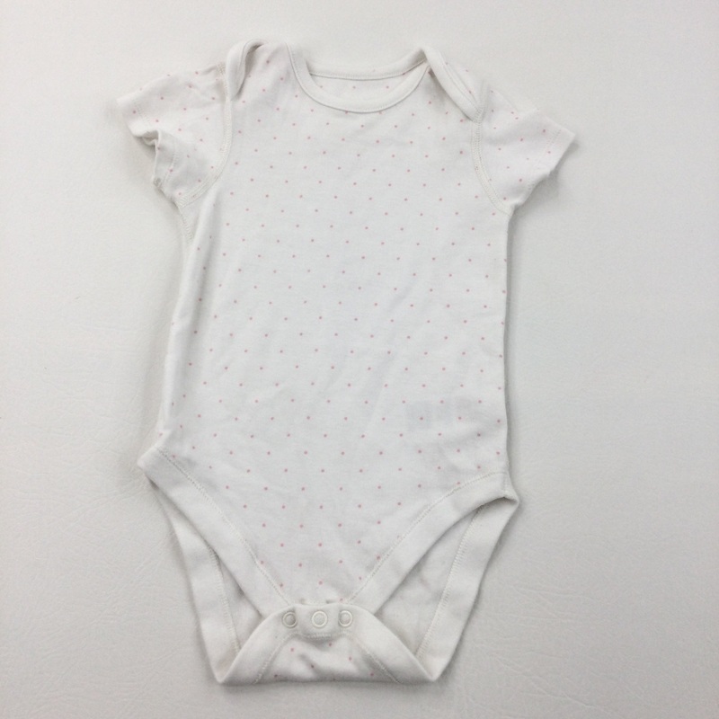 Spotty White & Pink Short Sleeve Bodysuit - Girls 18-24 Months
