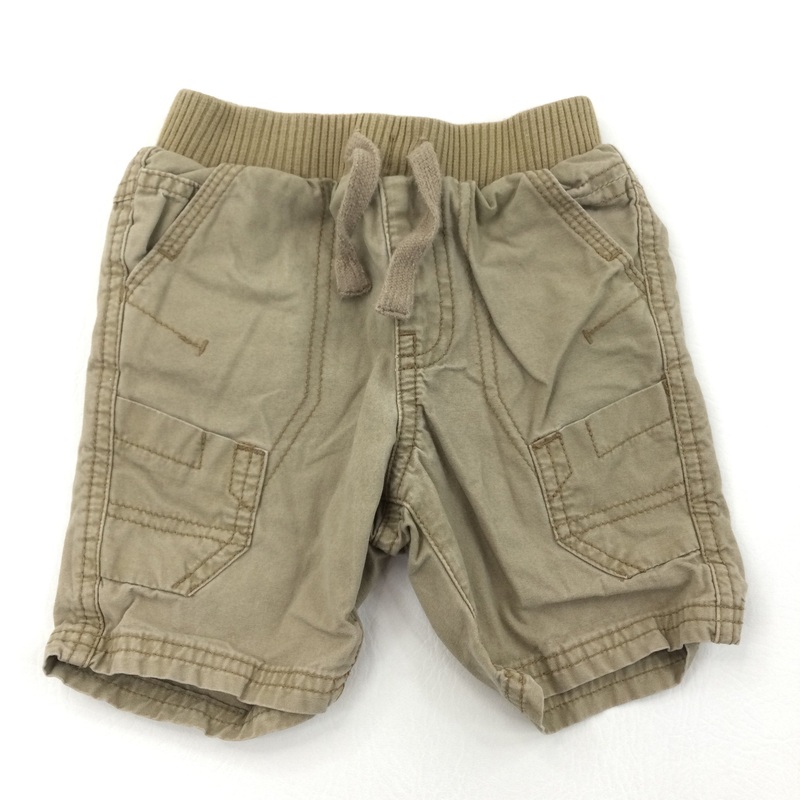 Stone Colour Shorts with Elastic Waist - Boys 2-3 Years
