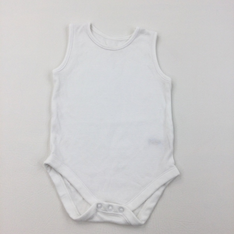 White Sleeveless Bodysuit - Girls/Boys 12-18 Months