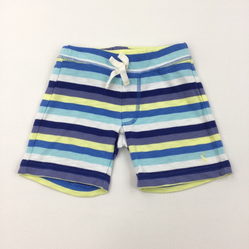 Yellow, Blue & White Stripe Shorts - Boys 3 Years