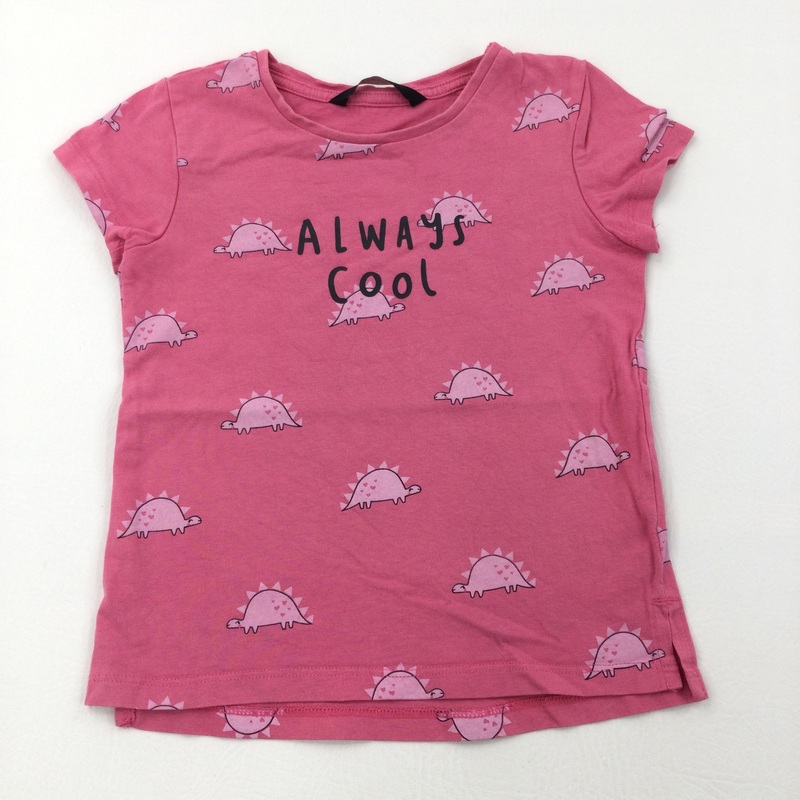 'Always Cool' Dinosaurs Pink T-Shirt - Girls 3-4 Years
