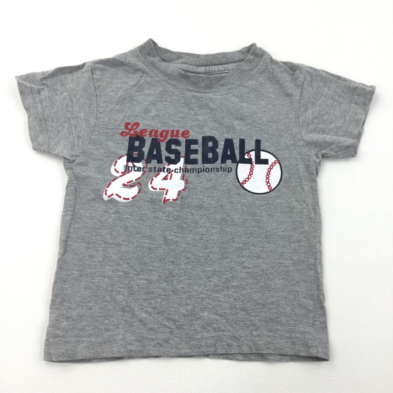 'Baseball' Grey T-Shirt - Boys 2-3 Years