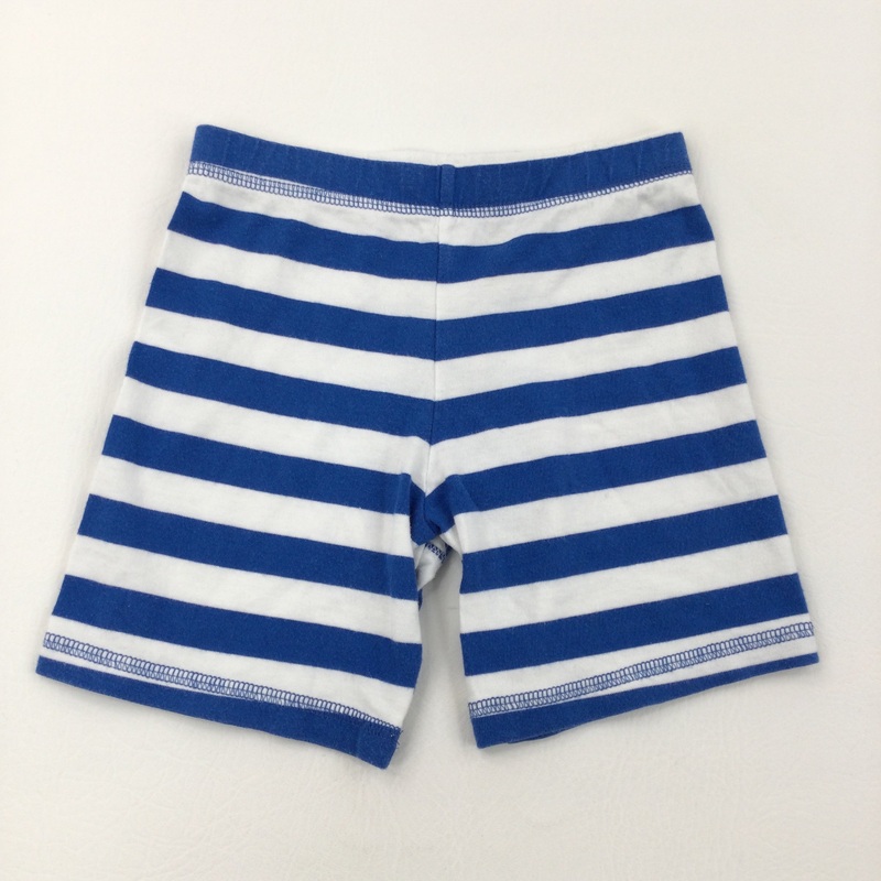 Blue & White Stripe Shorts - Boys 3-4 Years