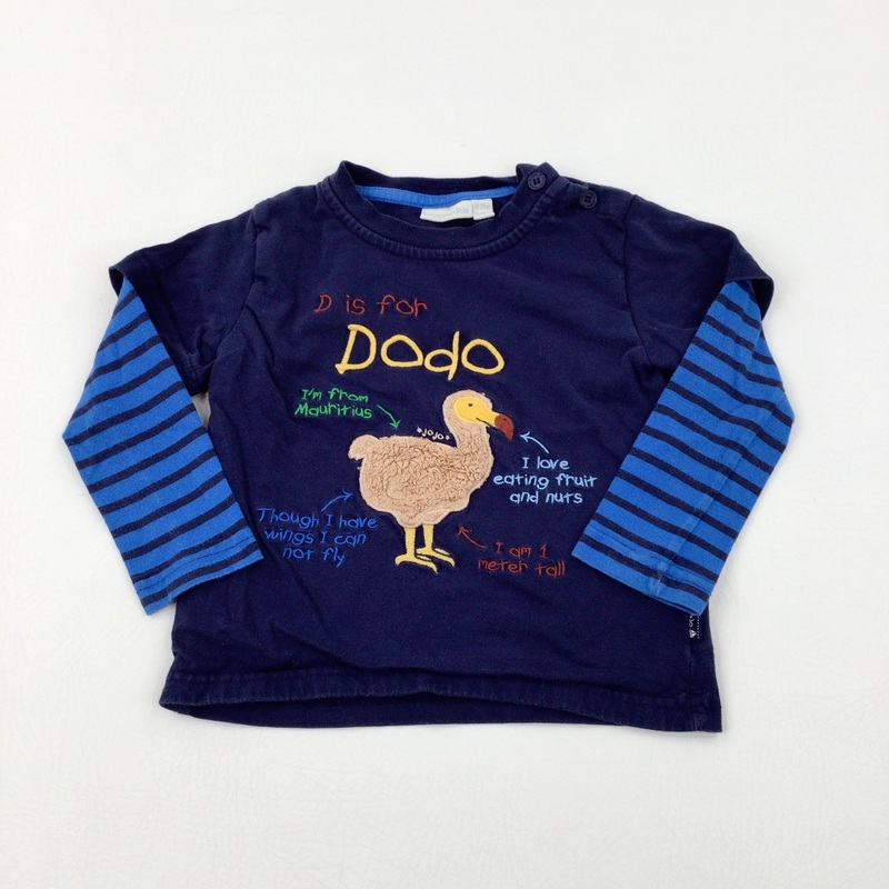 'D Is For Dodo' Appliqued Navy Long Sleeve Top - Boys 18-24 Months