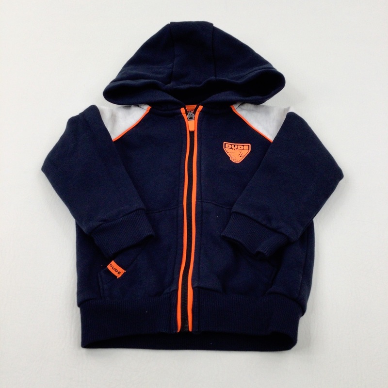 'Dude' Dinosaur Navy Zip Through Hoodie - Boys 18-24 Months