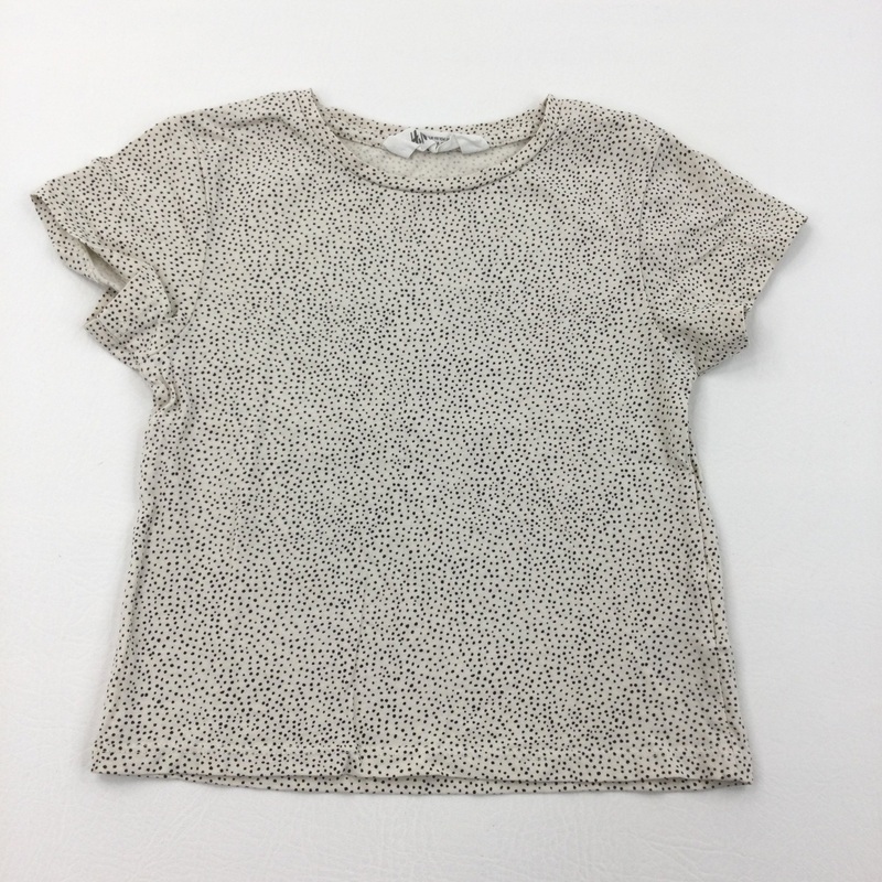 Spotty Cream & Black T-Shirt - Girls 2-4 Years