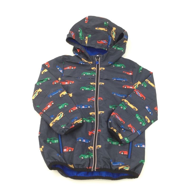 Vehicles Navy Fleece Lined Coat - Boys 5-6 Years