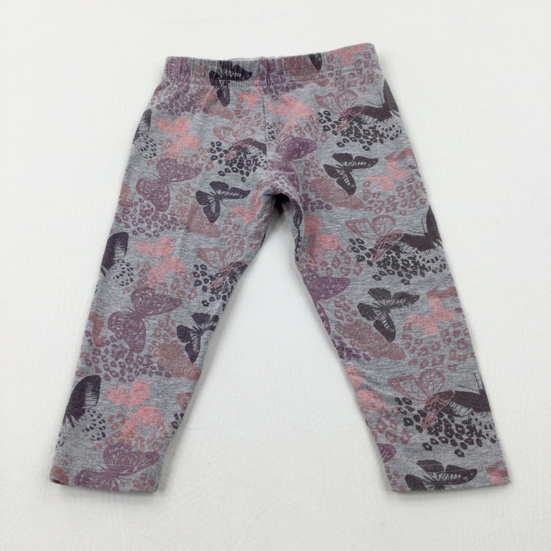 Butterflies Grey Leggings - Girls 18-24 Months