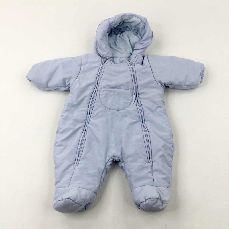 Light Blue Winter Pramsuit - Boys 3-6 Months