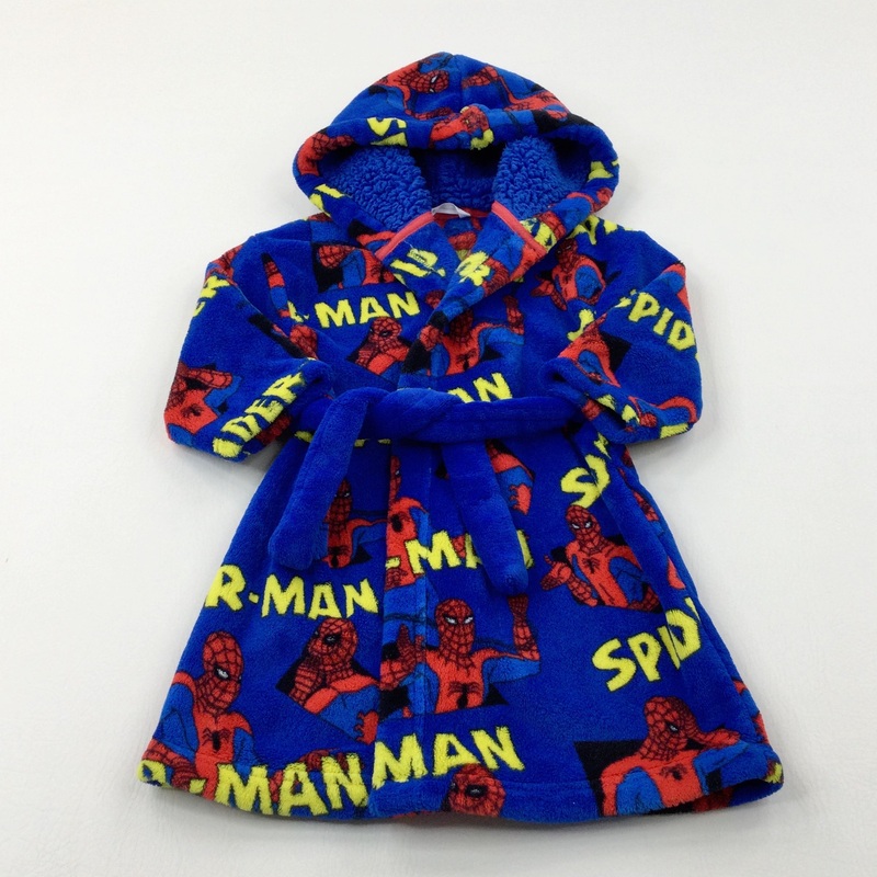 'Spider-Man' Blue Fleece Dressing Gown - Boys 3-4 Years