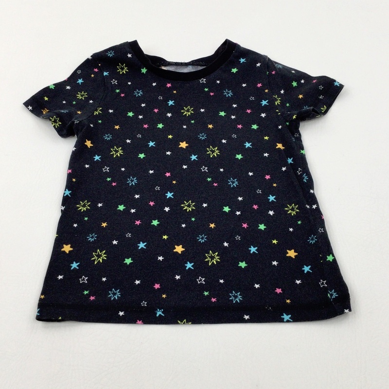 Stars Black T-Shirt - Boys 4-5 Years