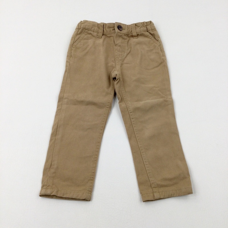 Tan Trousers With Adjustable Waist - Boys 2-3 Years