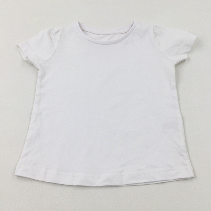 White Cotton T-Shirt - Girls 2-3 Years
