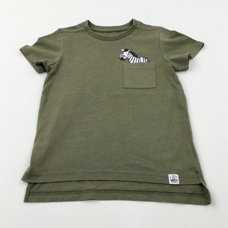 Zebra Khaki T-Shirt - Boys 5-6 Years
