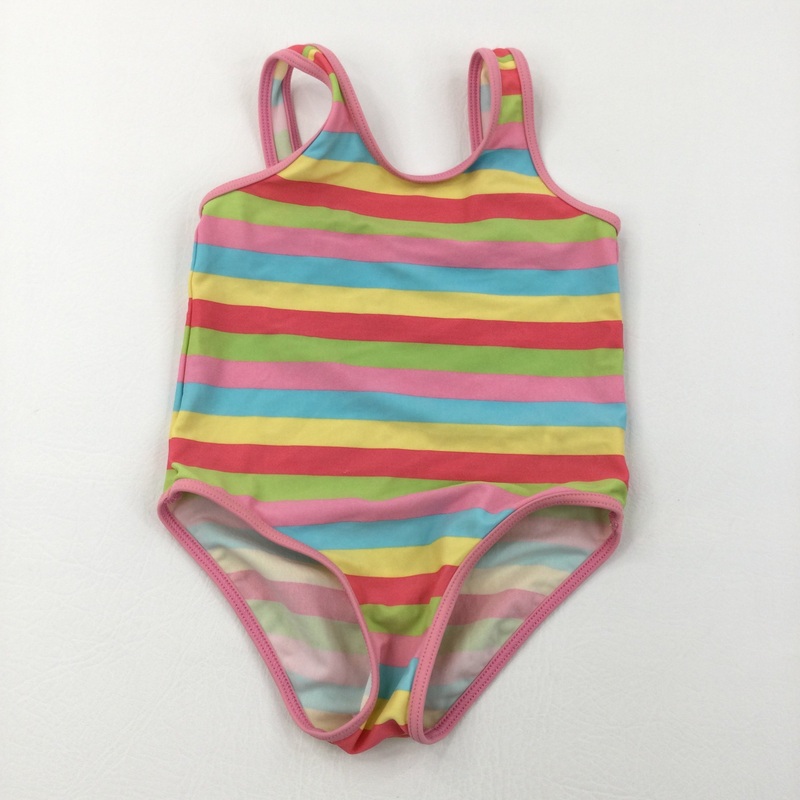 Colourful Stripes Swimming Costume - Girls 2-3 Years
