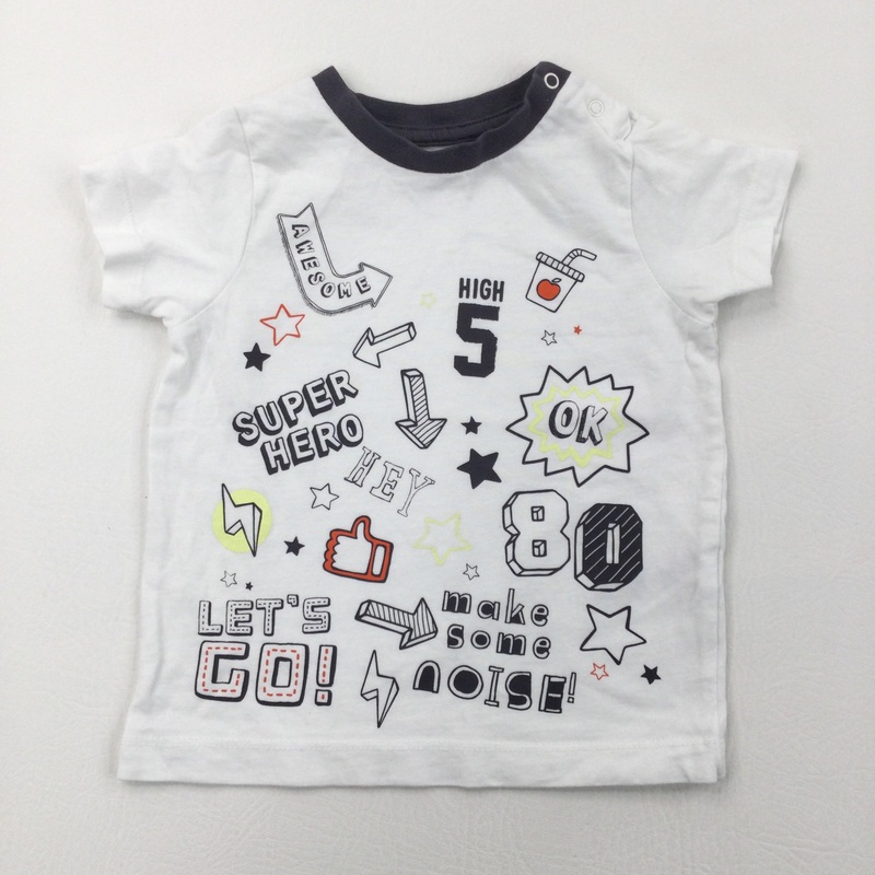 Slogans White T-Shirt - Boys 9-12 Months