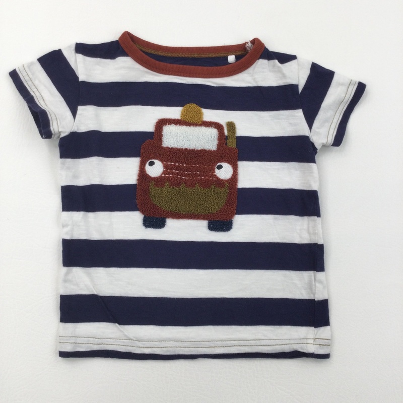 Vehicle Navy & White Stripe T-Shirt - Boys 12-18 Months