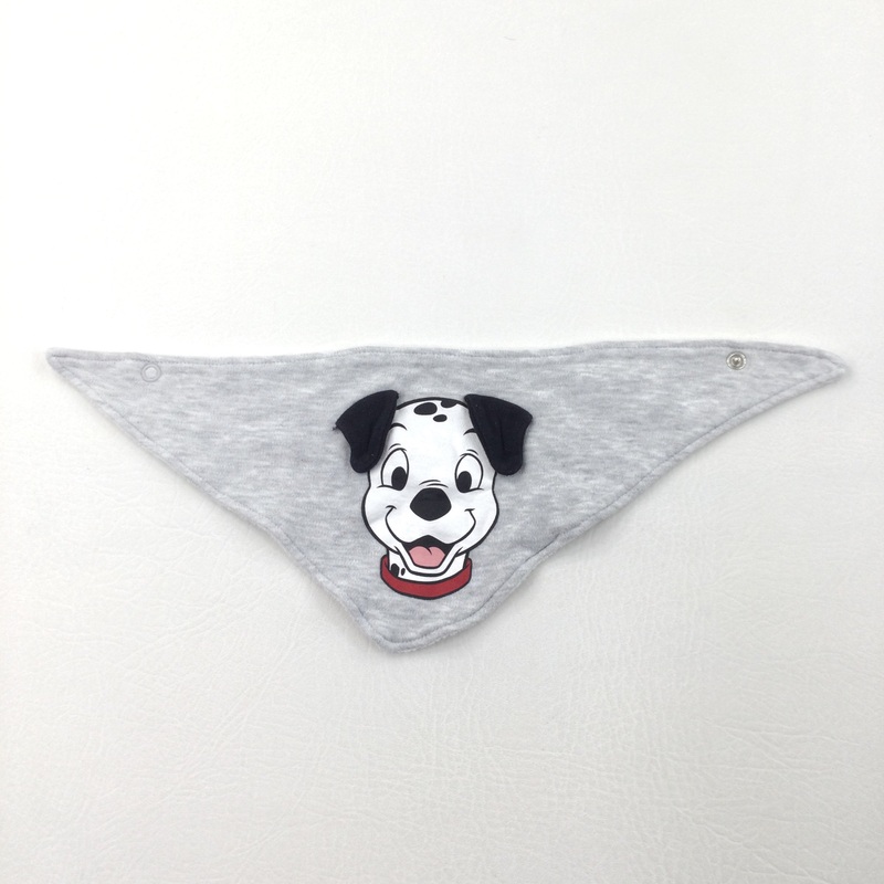 101 Dalmations Grey Dribble Bib with Appliqued Ears - Girls/Boys One Size