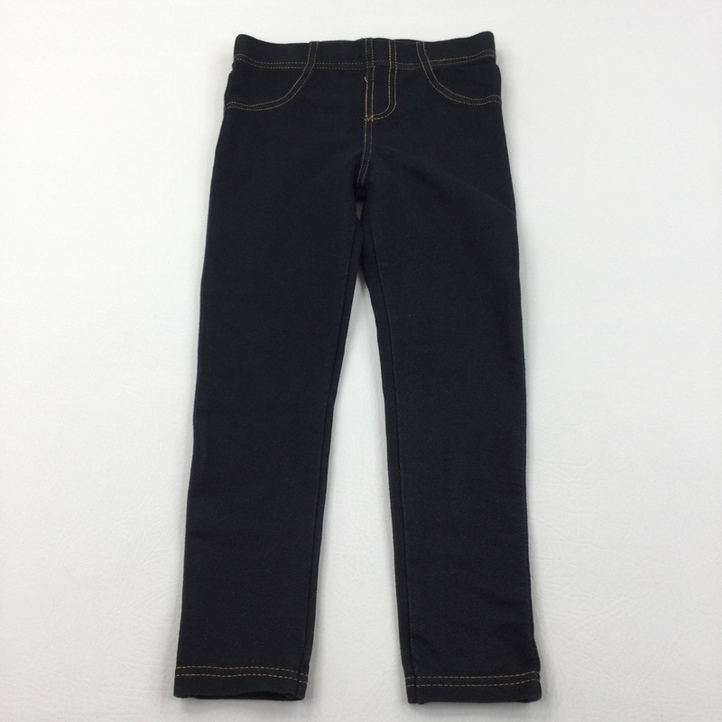 Black Denim Effect Jeggings - Girls 6-7 Years