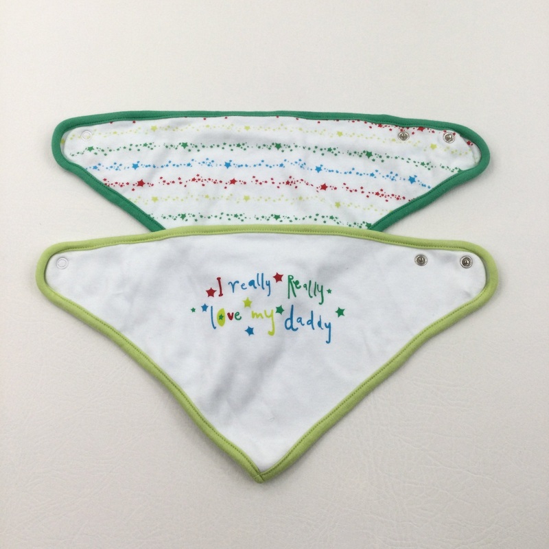 'I Really Really Love My Daddy' Stars Green & White Dibble Bib Set - Boys 0-3 Months