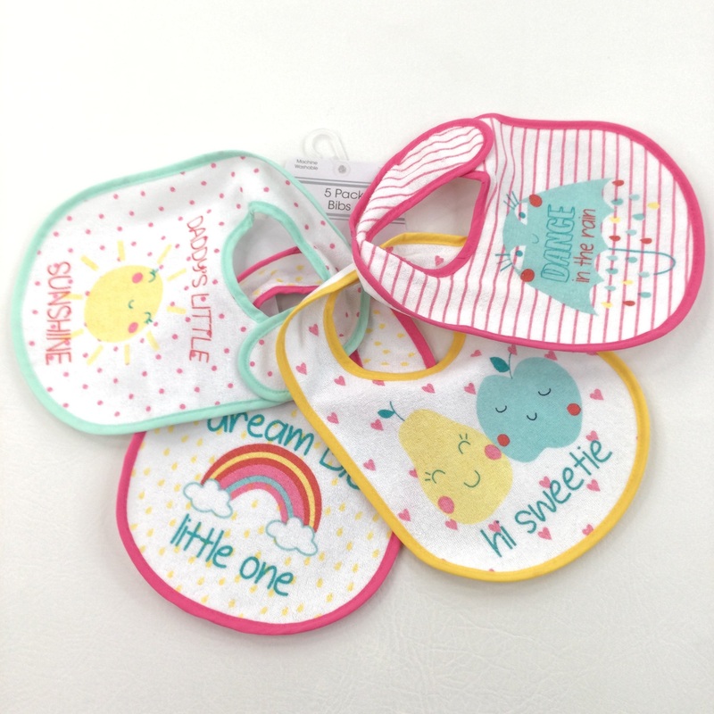 **NEW** Set of 4 Bibs - Girls One Size