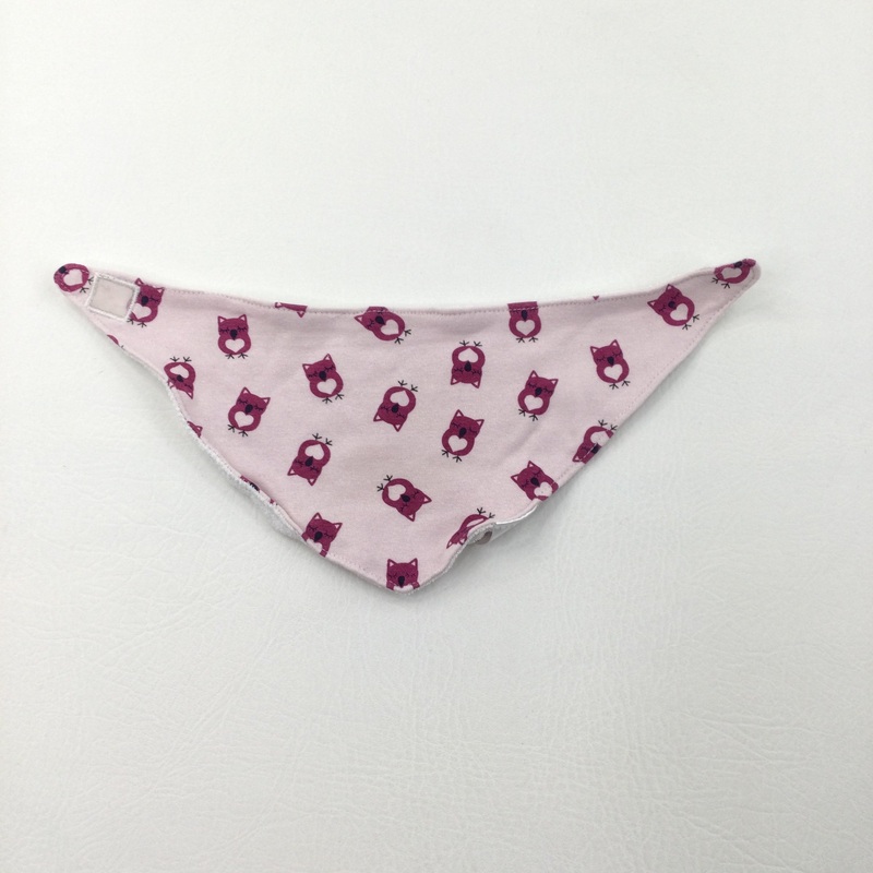 Owls Pink & Mauve Dribble Bib - Girls One Size