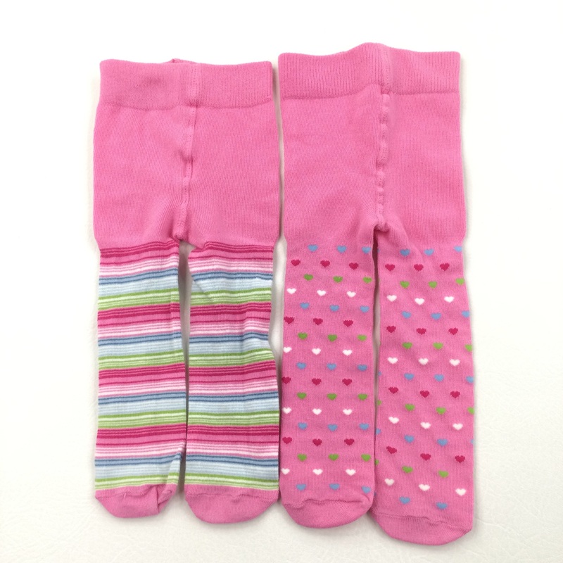 Two Pairs of Pink Tights - Girls 6-9 Months
